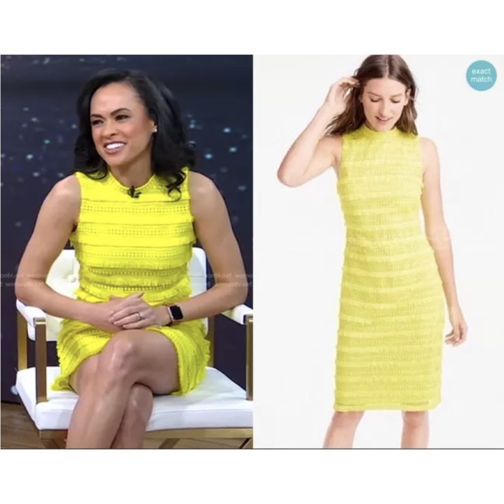 J. Crew Neon Yellow Sleeveless Knit Sheath Dress